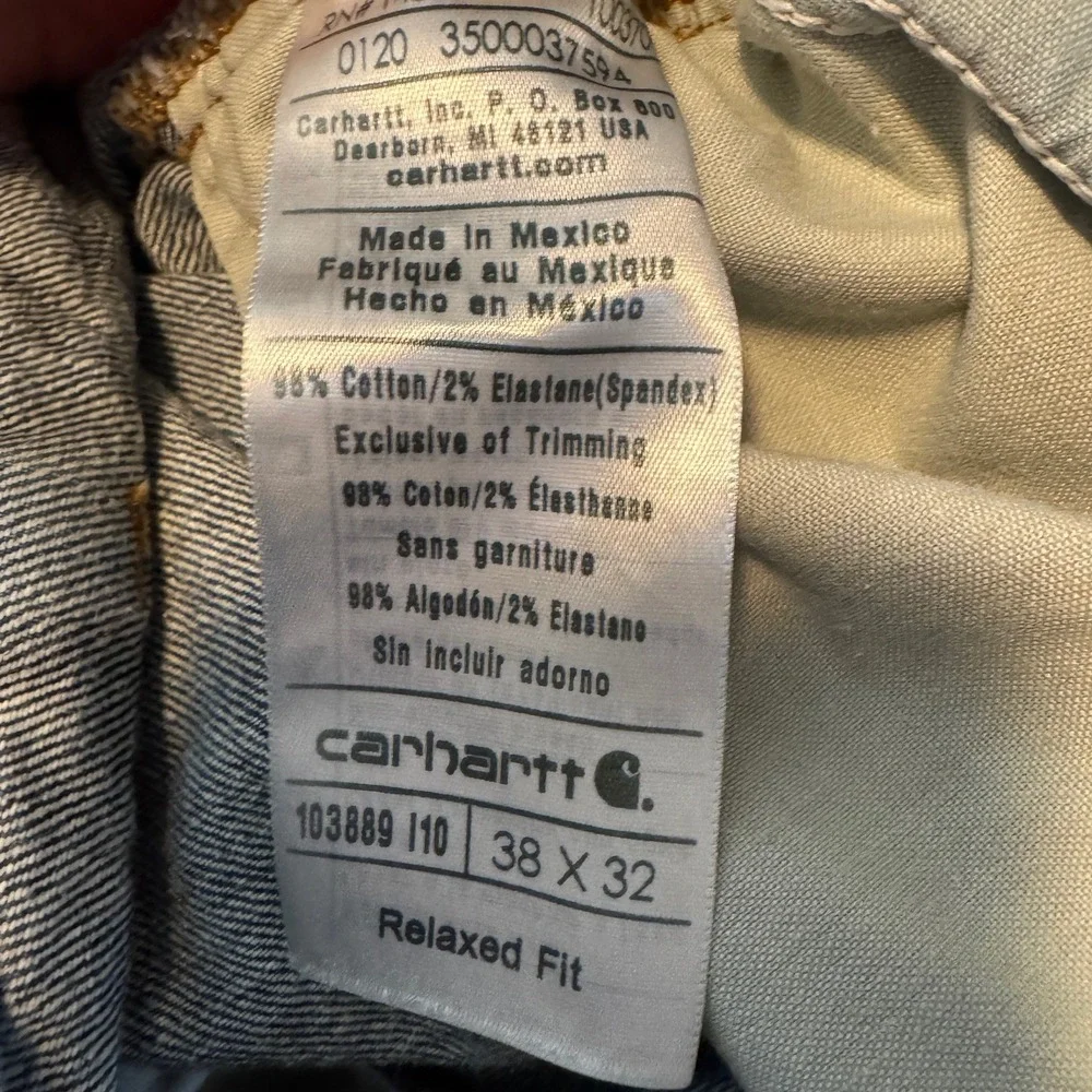 Carhartt Relaxed Fit Carpenter Jeans Men's 38x32 Work Stretch Western Rancher